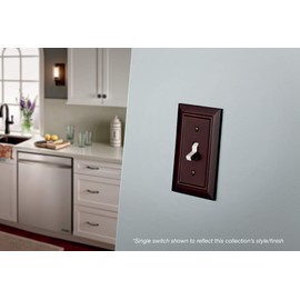BRAINERD 126344 Wood Architectural Triple Toggle Switch Wall Plate / Switch Plate / Cover, Espresso