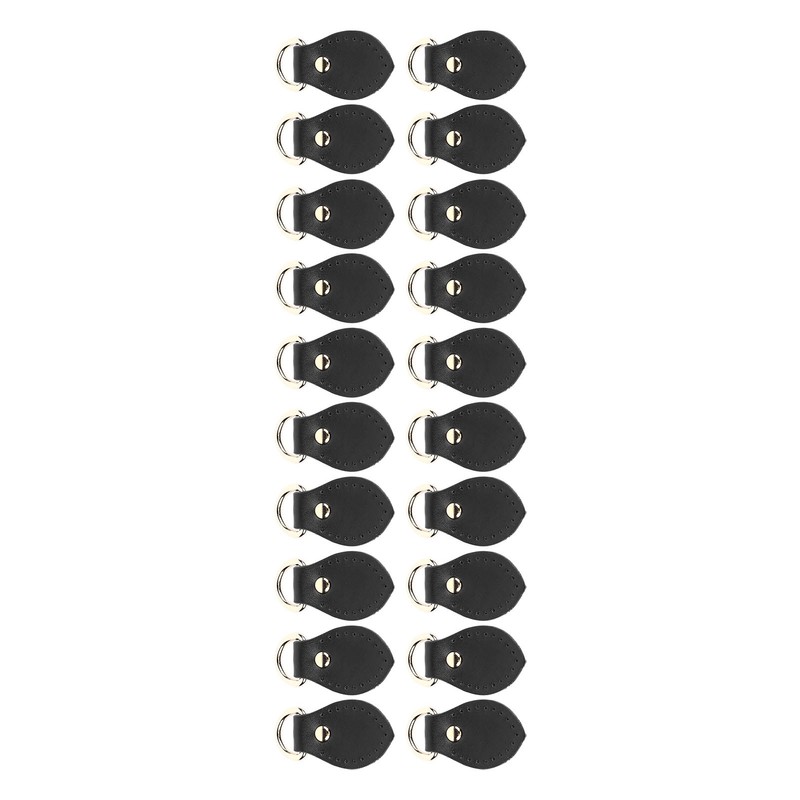 20 Sets Leather D Rings for Purse Genuine Leather D