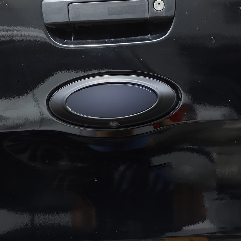 DIYUCAR ABS Plastic Matte Black Car Rear Badge Ring Logo