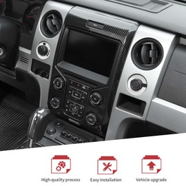 JeCar for F150 Carbon Fiber Interior Center Console Dash Panel Cover Trim Fit for Ford F150 Raptor 2013-2014 Interior Accessories