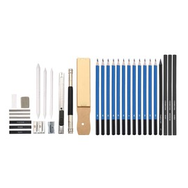 Brilliant Bee Professional Artist Sketch Kit, Graphite, Charcoal and More, 33 Total Pieces