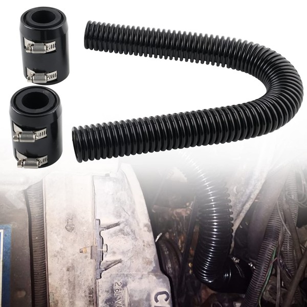 BAGARAATAN Universal 24" Flexible Radiator Hose Stainless Steel Universal Water