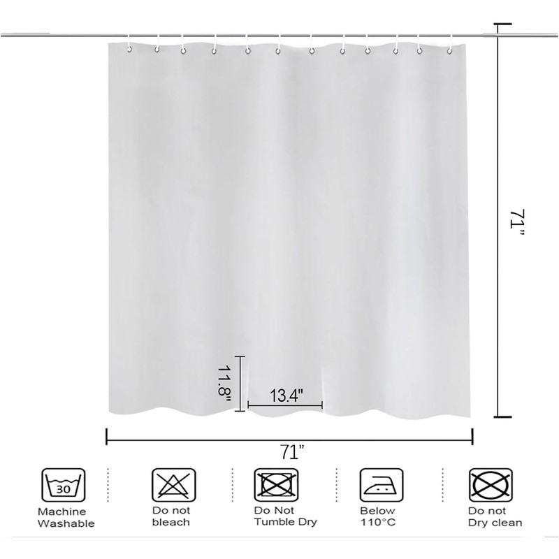 Wiplis White Transfer Bench Shower Curtain Split Shower Curtain for