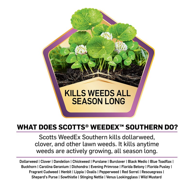 Scotts WeedEx Southern, Weed Killer Controls Dollarweed, Clover, and More,