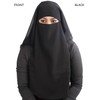 MyBatua 3 Layers Saudi Niqab In Breathable Black Georgette, Face
