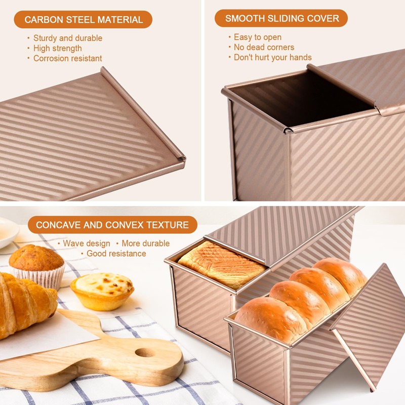 2Pack Loaf Pans with Lids – 2.2 LB & 1