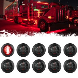 PSEQT - marcador lateral redondo de 3/4 pulgadas LED para remolque, luz intermitente, luz de bala impermeable para camioneta, coche, autobús, Wrangler, furgoneta, RV, ATV, UTV, 10 piezas de luz roja