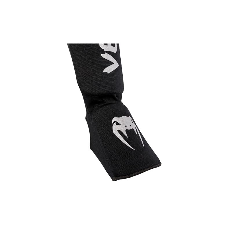 Venum Kontact Shin Guards - Black/Silver - Small