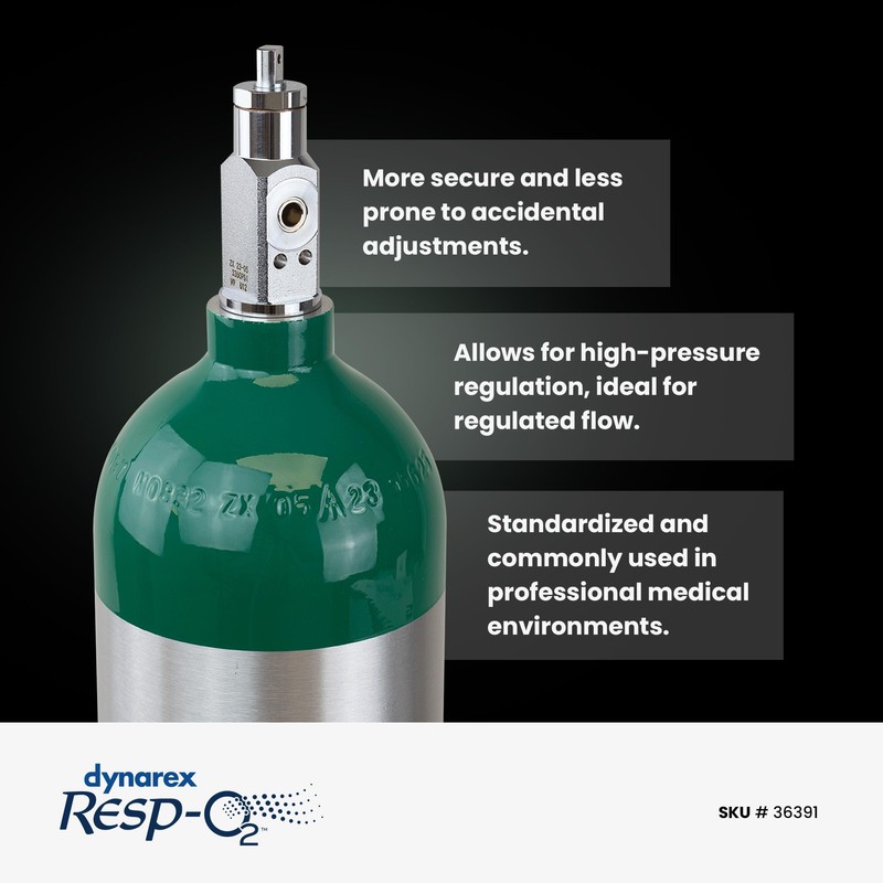 Dynarex Resp-O2 M15 Oxygen D-Cylinder with CGA 870 Post Valve