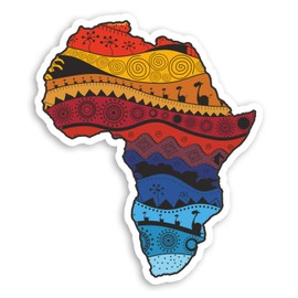 2 x 10cm Tribal Africa Map Vinyl Stickers - African Luggage Sticker #34448 (10cm Tall)