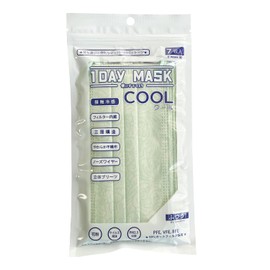 1DAY MASK COOL EMBOSS-GRE Regular Size, 7 Pieces, 1 Bag, Set of 2 Bags, Cooling Non-Woven Mask, Patterned Mask