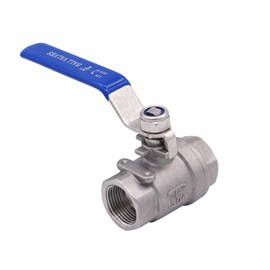DERNORD Full Port Ball Valve Stainless Steel 304 Heavy Duty for Water, Oil, and Gas with Blue Locking Handles (3/4" NPT)