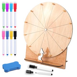 Wheel of Fortune Toy with Metal Stand, Wooden Wheel of Fortune for Turning, Acrylic Wheel DIY Wheel with Metal Stand for Lotto Game, Party Event, Sales Promotion