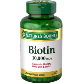 Nature's Bounty Biotin 10,000 mcg, 250 Rapid Release Softgels