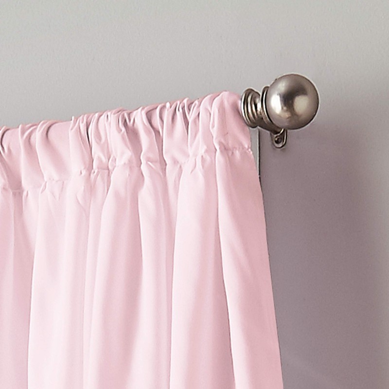 Flounced Ruffle Rod Pocket Curtain Panel, 95 inch, Pink, 1
