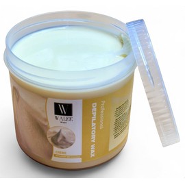 Walee Wax Pot Tub- Tea Tree, Honey, Pink & Creme- For All Skin Types, Full Body Hair Removal, Wax Heater Friendly, At Home and Professional Use For Stubborn Hair Removal- 500g (500g, Creme)