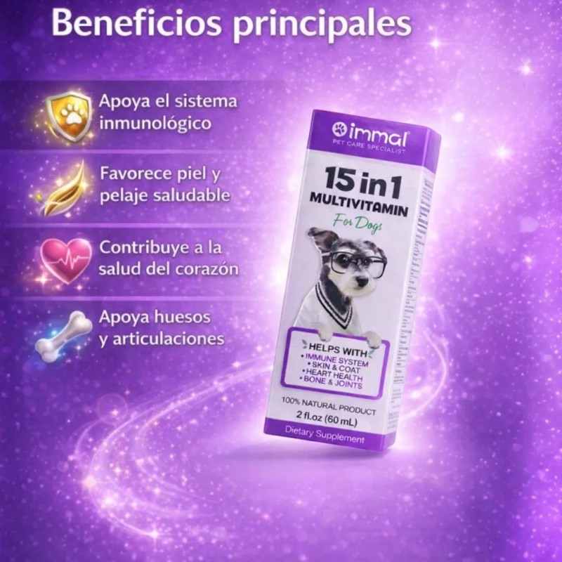 Multivitaminico Para Perros 15 En 1 Con Colageno Kit 2pz