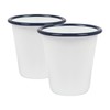 Argon Tableware 300ml Enamel Tumbler Cups with Blue Rims -