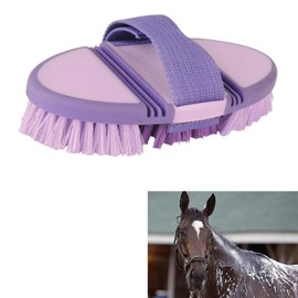 Taicols Horse Brush Grooming Tool for Horses Bendable Brush, Horse Care Tool, Horse Cleaning Brush, Soft Brush, Horse Grooming Supplies, Soft Cleaning Brush, for Horses (Purple)