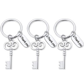 Ukodnus 3PC Employee Appreciation Gift Keychain, Key Charm Key Chain, Staff Employee Gift, Coworker Gift, Work Team Gift for Encourage and Reward Gift, Volunteer Thank You Gift, Teacher Gift, 3pc