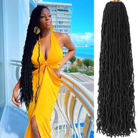 Soft Locs Faux Locs Crochet Hair 40 Inch 7 Packs Long Crochet Locs For Natural Butterfly Locs Crochet Hair Black Goddess Locs Pre looped Synthetic Hair Extensions (40 Inch (Pack of 7), 1B#)