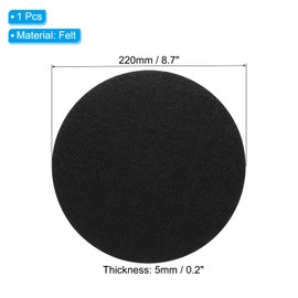 PATIKIL 8.7" Diameter Adhesive Non-Slip Backed Felt, 5mm Thickness Round Lamp Base Anti-Slip Mat Anti-Scratch Pad for Lamp Bases, Black