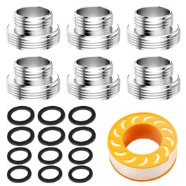 BDHYYM 6 Pieces M16 to M22 Tap Adaptor, Thread Adapter for Male Thread M16 and M22 for Water-Saving Kitchen Tap Spouts for Kitchen, Bathroom, Sink