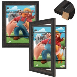 4 Pack Kids Artwork Frames Changeable 8.5 X 11 Children Art Projects Kids Art Frames Front Opening Picture Display Frame artwork  frames living room - Color: Black-1pcs