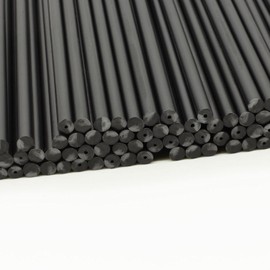 Plastic Lollipop Sticks - 114mm x 4mm Pack of 50 (Black)