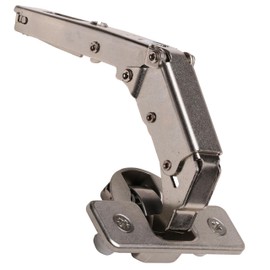 Salice Pie Cut Lazy Susan Corner Hinge, 65 Degree Opening for Kitchen Cabinet Bi-fold Door, Self Close, Dowelled, Nickel-Plated 200 Series, SAC2RYA99R