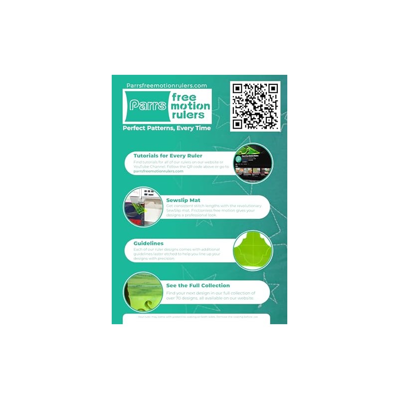 Parrs Paisley Free Motion Quilting Ruler for Domestic Machines