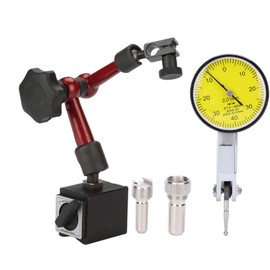 YUMILI Dial Gauge with Flexible, Strong Magnetic Base, 0-0.8mm DTI Lever Test, Adjustable Holder Tool for Machining, Workpiece Measurement, Device Calibration