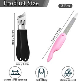 Nagelknipser Fußnägel und Klappbare Nagelfeile Set, Robuster Nail Clipper für Dicke Nägel, Scharfer Nagelzwicker, Ergonomischer Schräger Nagelknipser für Fuß- und Handpflege