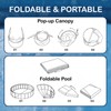 Kiddie Pool with Canopy - 47 in Foldable Kids Pool,