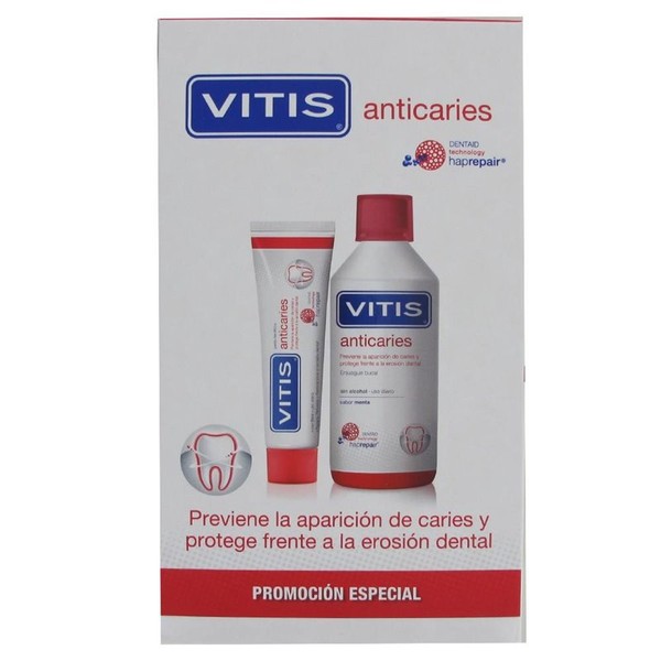 Vitis Anticaries Toothpaste 100 Ml + Mouthwash 500 Ml