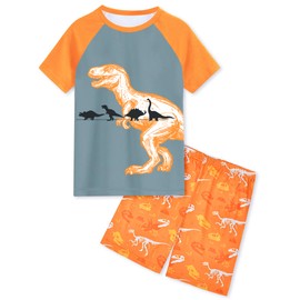 Fiodrimy Boys 2-Piece Pajamas Short Sleeve Cool Summer Kid Sleepwear