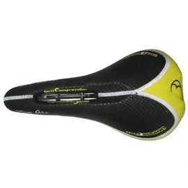 Selle Bassano Bicycle seat, Saddle, MEGA Air, Black/Yellow