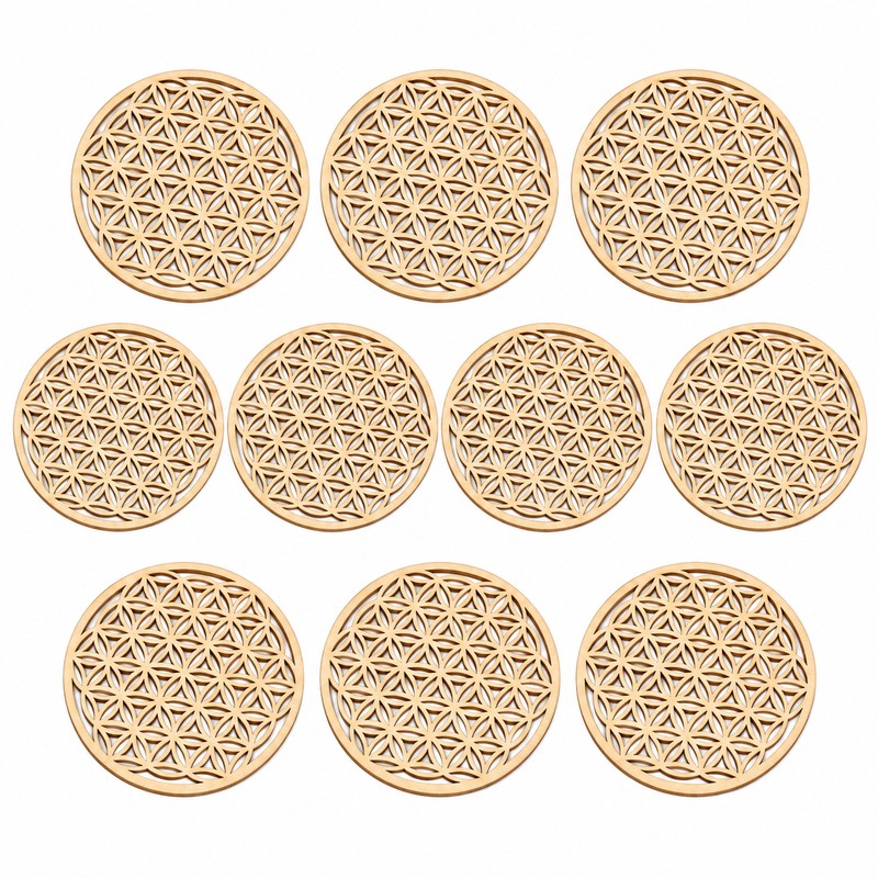 Flower of Life Wooden Coasters for Crystal Displays & Home