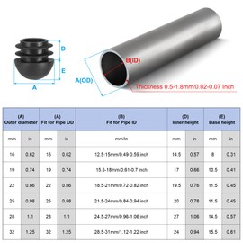 PATIKIL 7/8" Plastic Tubing End Caps, 30Pcs Round Hole Plug Inserts for Round Iron Pipe Chair Leg Table Bookshelves Patio Furniture, Black