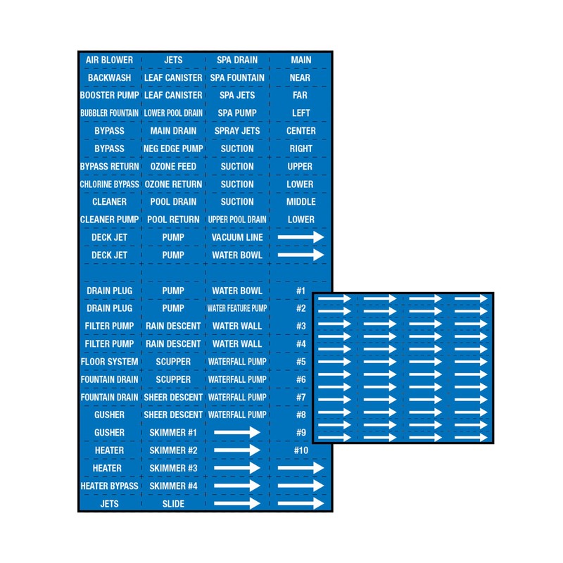 CRAFTMARK Swimming Pool Pipe and Equipment Identification Sticker Kit,Premium Grade-Sheet