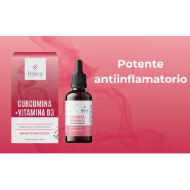 Libera Curcumina + Vitamina D3, Nanotecnología, Suplemento Sabor Sin Sabor