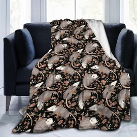 Carwayii Opossum Blanket Possums Blanket Possum Gifts Black Large Throw Blanket Soft Blanket Possum Stuffed Animal Blanket for Bed Birthday Gifts for Women Men 60''x80''