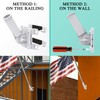 No Drill Flag Pole Holder for Railing,for 1" Flagpole, Flag