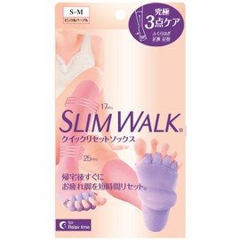 Compression Socks Slim Walk Quick Reset Socks S/M Pink Purple Home Compression AskDoctors Calf Sole Toe