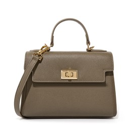 MFFOR Women's Shoulder Bag, Genuine Leather, 2-Way Handbag, Mini Bag, Lightweight, Small, High Visibility, Casual, Stylish, Cross-body Hanging, Handheld, Popular, beige, (greige)