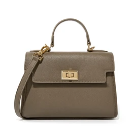 MFFOR Women's Shoulder Bag, Genuine Leather, 2-Way Handbag, Mini Bag, Lightweight, Small, High Visibility, Casual, Stylish, Cross-body Hanging, Handheld, Popular, beige, (greige)