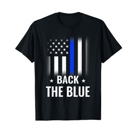 Back The Blue Police Flag Design T-Shirt