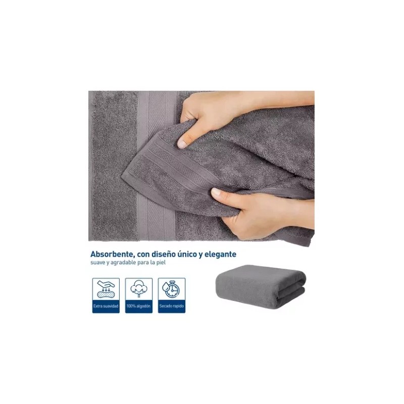 Bluelander Toalla De Baño 140*70 Cm 100% Algodón Absorbente 1pz