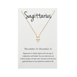 Wishoney Sagittarius Necklace For Women Jewelry Astrology Horoscope Zodiac Necklace Birthday Gifts Message Card