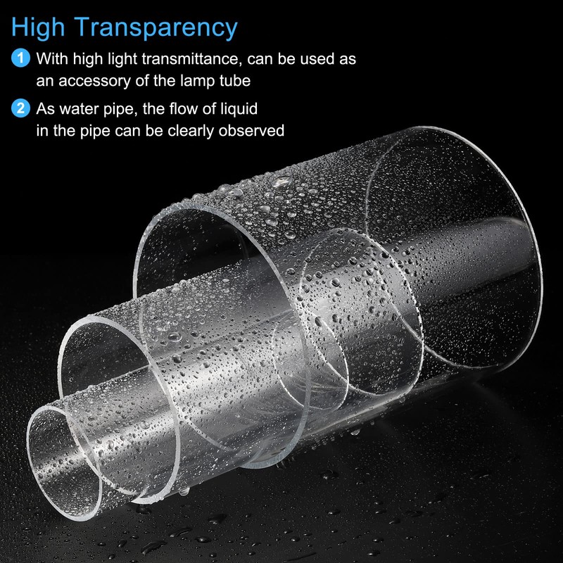 MECCANIXITY Acrylic Pipe Clear Rigid Round Tube 155mm ID 160mm